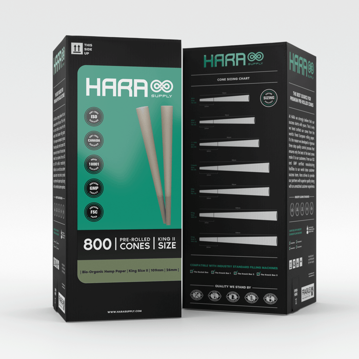 Hara Supply Bio-Organic Hemp Pre-Rolled Cones King Size 800 Count (109mm/26mm)