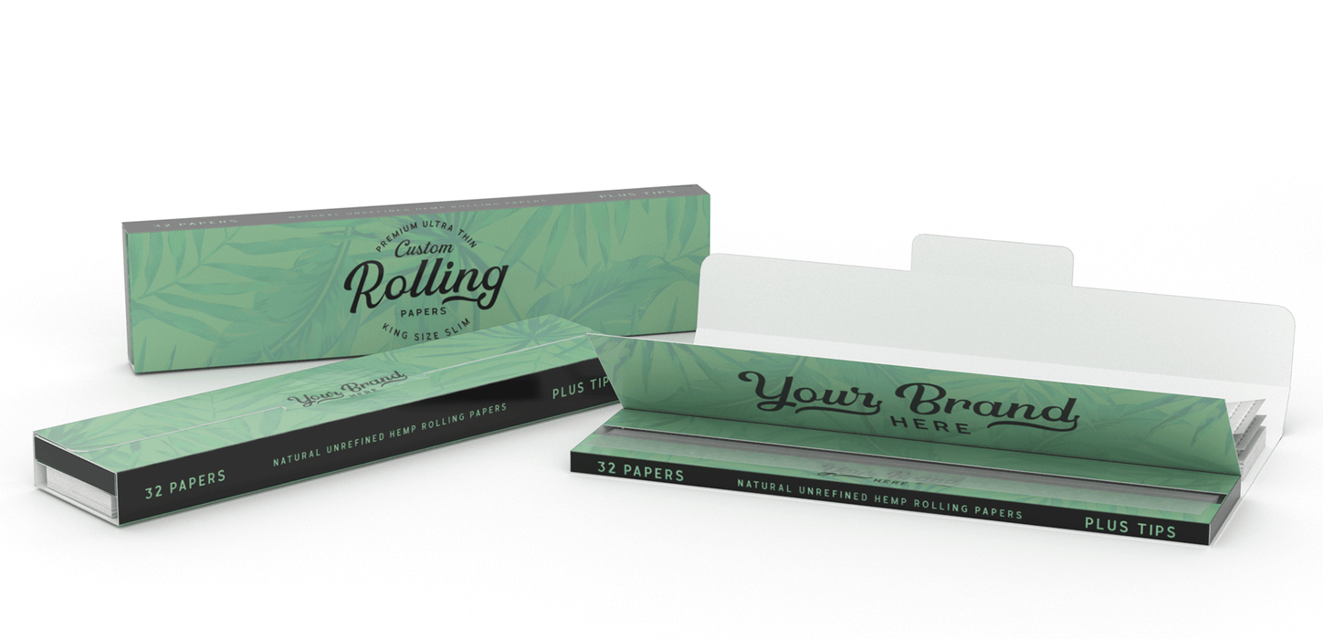 Custom Rolling Paper - With Tips/Crutches Wrap Enclosure Any Size